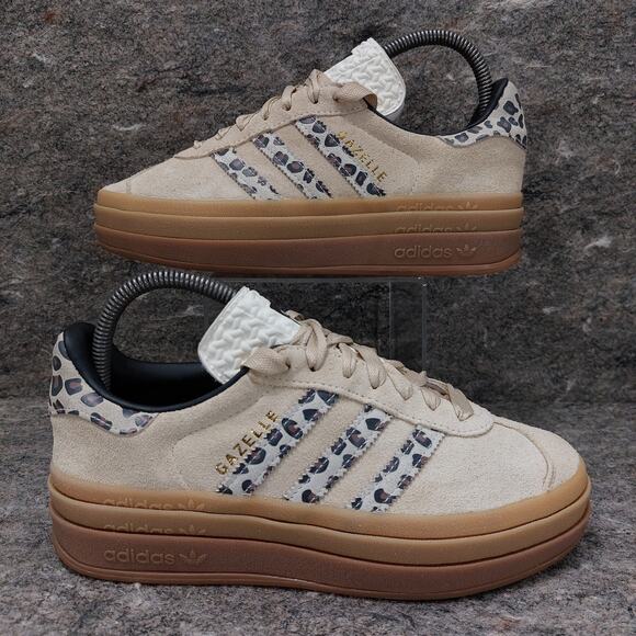 Adidas Gazelle Bold Sneakers Women's Size 6.5 Cheetah Stripes Suede JI1370 - Picture 1 of 8